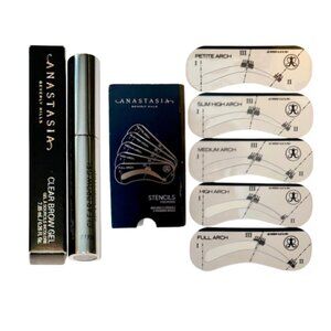 ANASTASIA Beverly Hills Brow Products Bundle - Shaping Stencils  & Clear Gel NIB